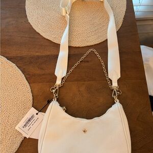 Elegant White Leather Shoulder Bag